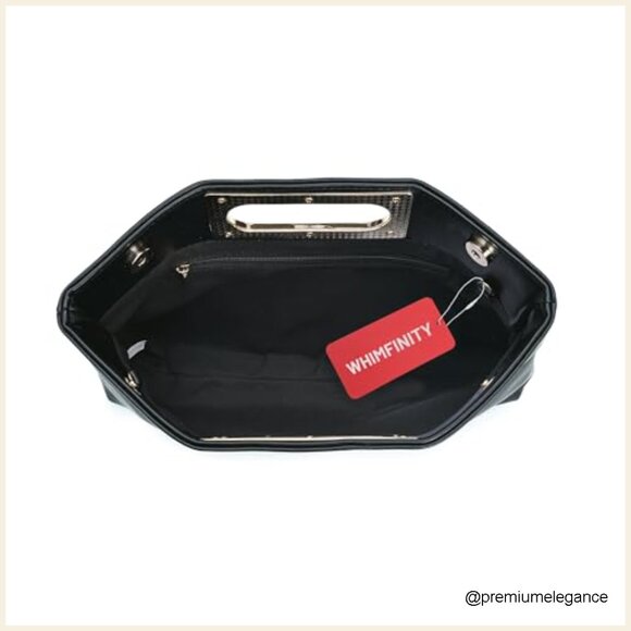 Faux Leather Evening Clutch with Chain Strap for Formal Events - Picture 5 of 7